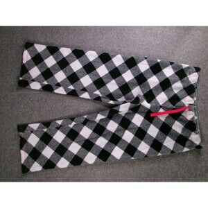 Secret Treasures Sleep Pants Womens L Black White Diamond Plaid Fleece Lounge